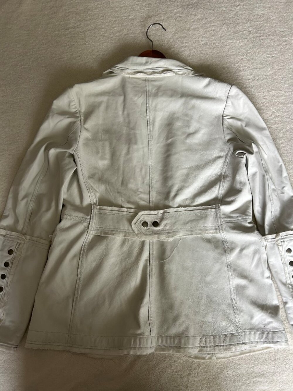 Jakett New York 100% Genuine Meryl White Leather Jacket (Size Small) - Picture 3 of 9